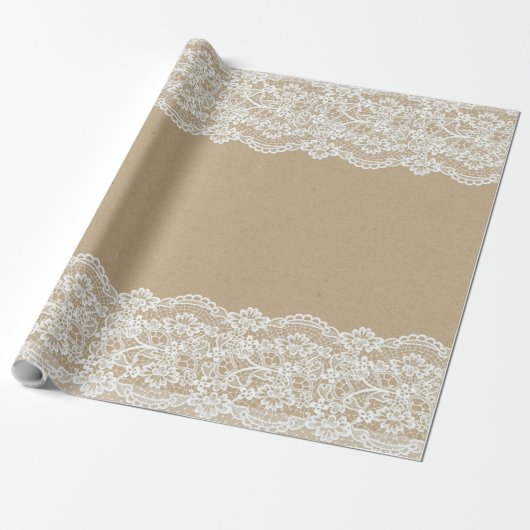 Craft White Lace Papers 11 Cadeaupapier (Uitgerold)