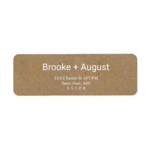 Craft witte lettertype retour adreslabels etiket