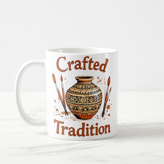 Crafted Tradition Cultural Pottery Design Koffiemok (Links)