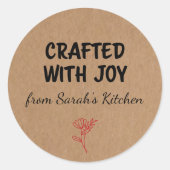 Crafted With Joy Kraft Personalized Ronde Sticker (Voorkant)