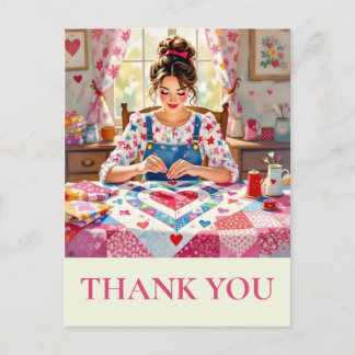 Crafter Quilting Sewing Thank you Briefkaart