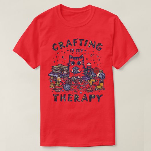 Crafting is mijn therapie t-shirt (Design voorkant)
