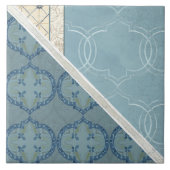 Craftsman Era Arabesque Collage Links Tegeltje (Voorkant)