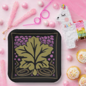 Craftsman Grape Leaf en Grapes Papieren Bordje (Feest)