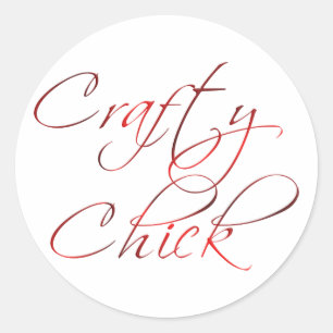 Crafty Chick Ronde Sticker