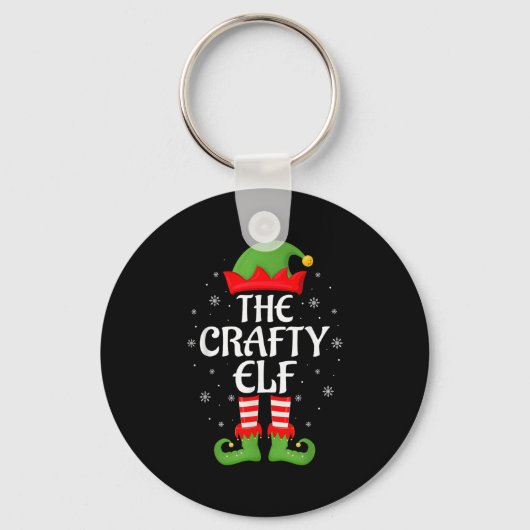 Crafty Elf Kerstfamilie Matching Elf Squad Kerst Sleutelhanger (Voorkant)