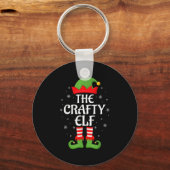 Crafty Elf Kerstfamilie Matching Elf Squad Kerst Sleutelhanger (Voorkant)