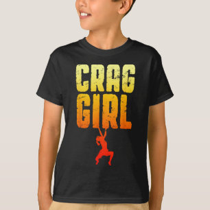 Crag Girl Rotsport Boulderen Grappige Klimmer T-shirt