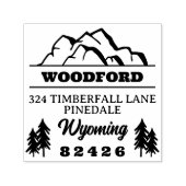 Craggy Mountain-Topjes en Spruces Rustic Retro Zelfinktende Stempel (Design)