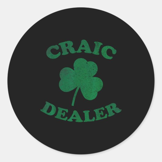 Craic Er Funny St. Patrick's Day Shamrock Tee  Ronde Sticker (Voorkant)