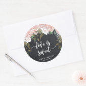 craie florale rose amour est mariage autocollant d (Enveloppe)
