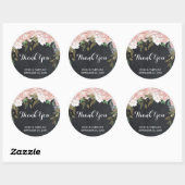 craie florale rose merci sticker wedding shower (Feuille)