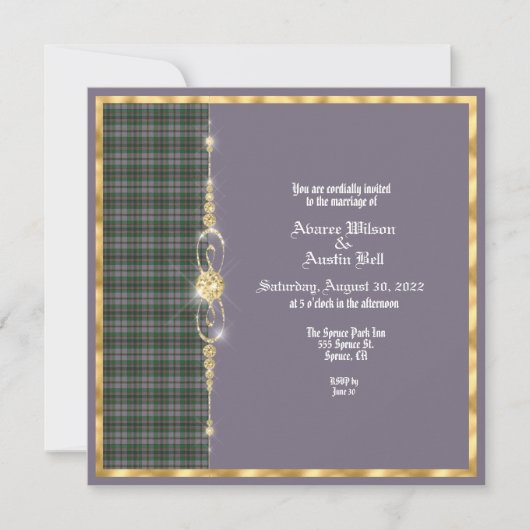 Craig Ancient Tartan Wedding Uitnodiging (Voorkant)