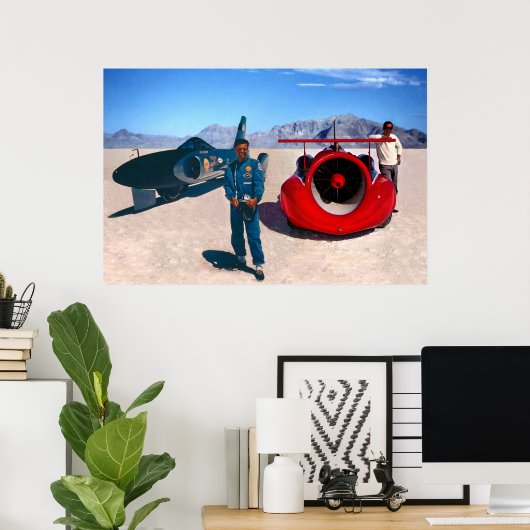 Craig Breedlove and Art Arfons (gekrapt) Poster (Thuiskantoor)