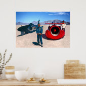 Craig Breedlove and Art Arfons (gekrapt) Poster (Keuken)