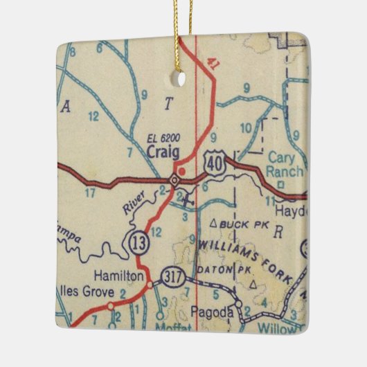 Craig CO 1945 Map Keramisch Ornament (Links)