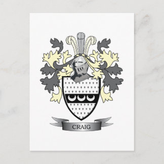 Craig Family Crest Coat of Arms Briefkaart