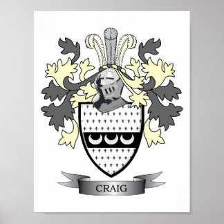 Craig Family Crest Coat. Poster