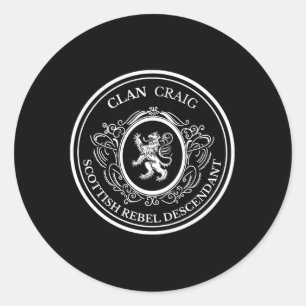 Craig Schotse Clan Schotse Leeuw Afkomst Ronde Sticker