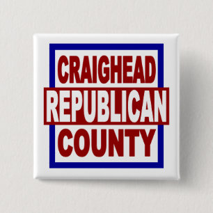 Craighead County Repubican 2 x 2" Square Button