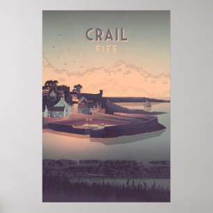 Crail Fife Écosse Affiche de voyage au bord de la 