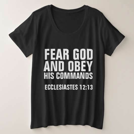 CRAINDRE DIEU ET OBÉIR SES COMMANDES T-shirts (Design devant)