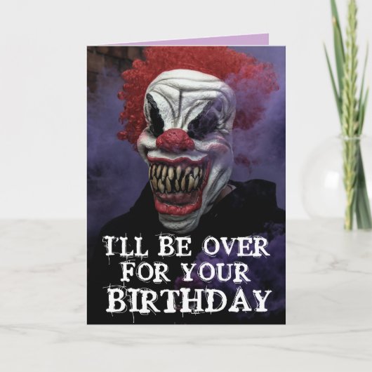 CRAINTE MAL CLOWN ANNIVERSAIRE FUNNY Carte de voeu (Devant)