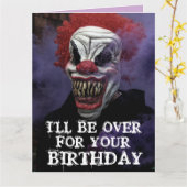 CRAINTE MAL CLOWN ANNIVERSAIRE NUGLE Carte de voeu (Fleur jaune)