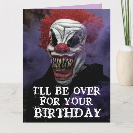 CRAINTE MAL CLOWN ANNIVERSAIRE NUGLE Carte de voeu (Devant)