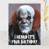 CRAINTE MAL CLOWN FUNNY GRANDE CARTE D'ANNIVERSAIR (Fleur jaune)