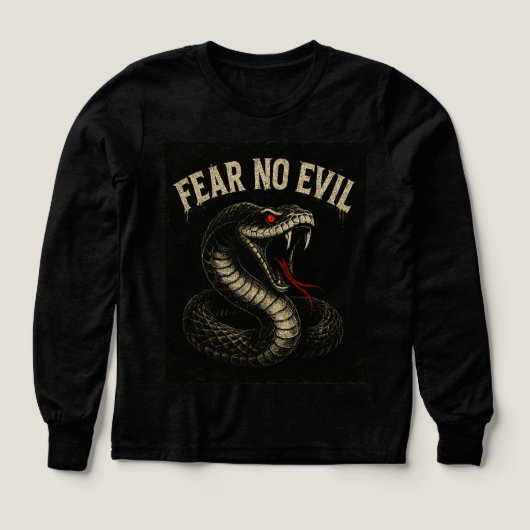 CRAINTE NO EVIL - Fierce Black Cobra Snake Graphic (Motif recto)
