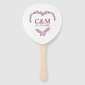 Cramberry Branches Heart with Initials Handwaaier (Voorkant)