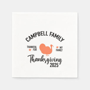 Crampbell Familie 2025 Thanksgiving Kerstmaal Servet