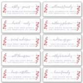 Cranberries Sprig Wedding Guest Adresetiketten Sticker (Voorkant)