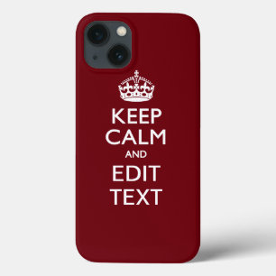 Cranberry Burgundy Keep Calm en Jouw tekst iPhone 13 Hoesje