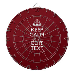 Cranberry Burgundy Keep Calm en Jouw tekst Dartbord