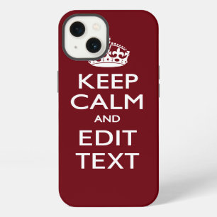 Cranberry Burgundy Keep Calm en Jouw tekst iPhone 13 Hoesje