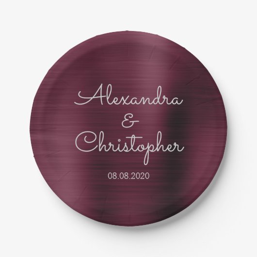 Cranberry Burgundy Wedding or Reception Papieren Bordje (Voorkant)