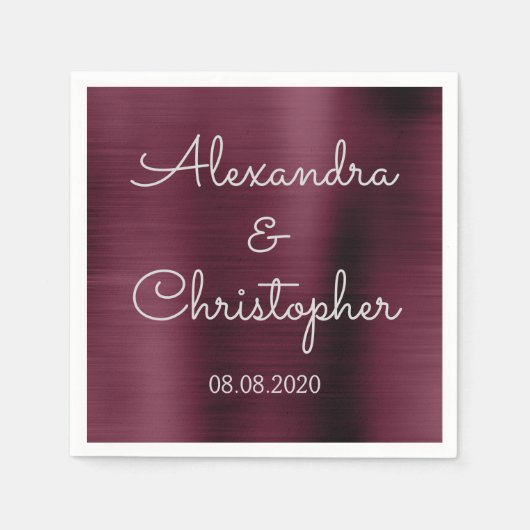 Cranberry Burgundy Wedding or Reception Servet (Voorkant)