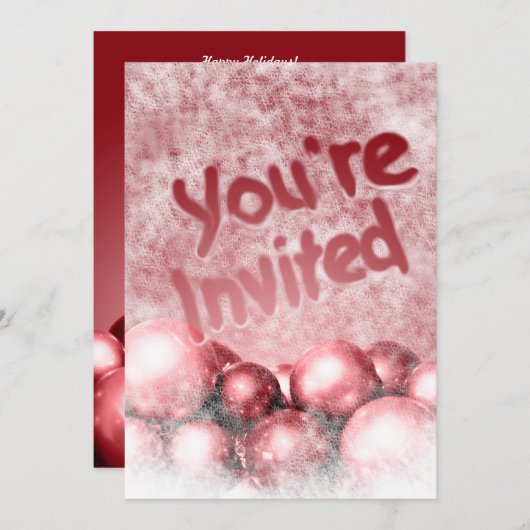Cranberry Christmas Party Custom Invitations 2014 (Devant / Derrière)