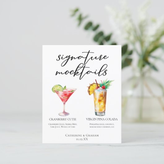 Cranberry Cutie Piña Colada Mocktails Menu (Staand voorkant)