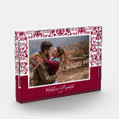 Cranberry Damask kerst op maat Fotoblokken (Links)