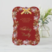 Cranberry Elegant Snowflake Corporate Invitation (Debout devant)
