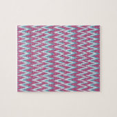 Cranberry en Blauwgroen iKat ZigZag Pattern Legpuzzel (Horizontaal)
