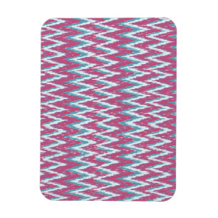 Cranberry en Blauwgroen iKat ZigZag Pattern Magneet