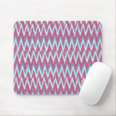 Cranberry en Blauwgroen iKat ZigZag Pattern Muismat (Met muis)