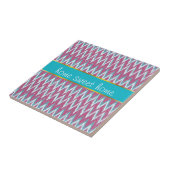 Cranberry en Blauwgroen iKat ZigZag Pattern Tegeltje (Zijkant)