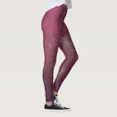 Cranberry en Faux Silver Leaves Leggings (Rechts)