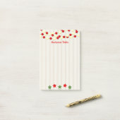 Cranberry en Popcorn Rustic Kerstmis Post-it® Notes (Op bureau)