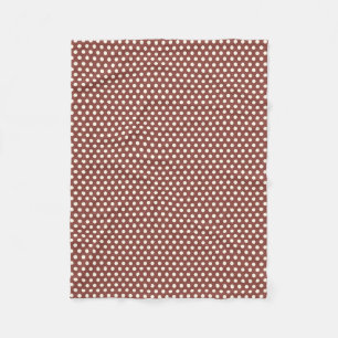 Cranberry en White Polka Dot Fleece Deken